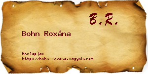 Bohn Roxána névjegykártya
