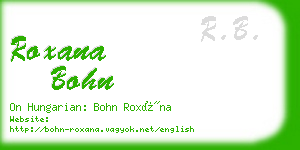 roxana bohn business card